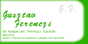 gusztav ferenczi business card