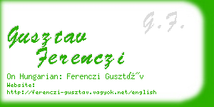 gusztav ferenczi business card